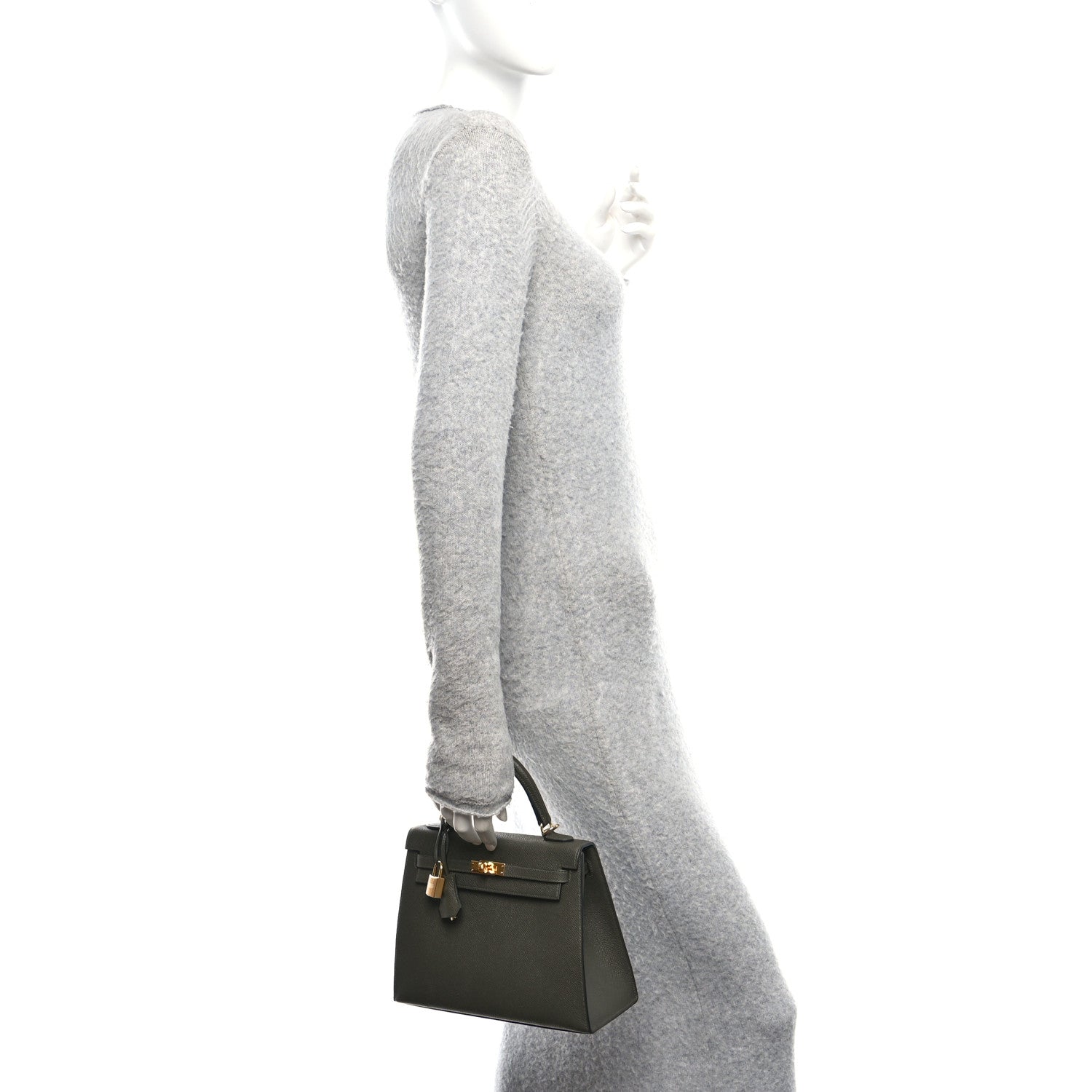 Hermes Epsom Kelly Sellier Vert De Gris Handbag Travel Bag