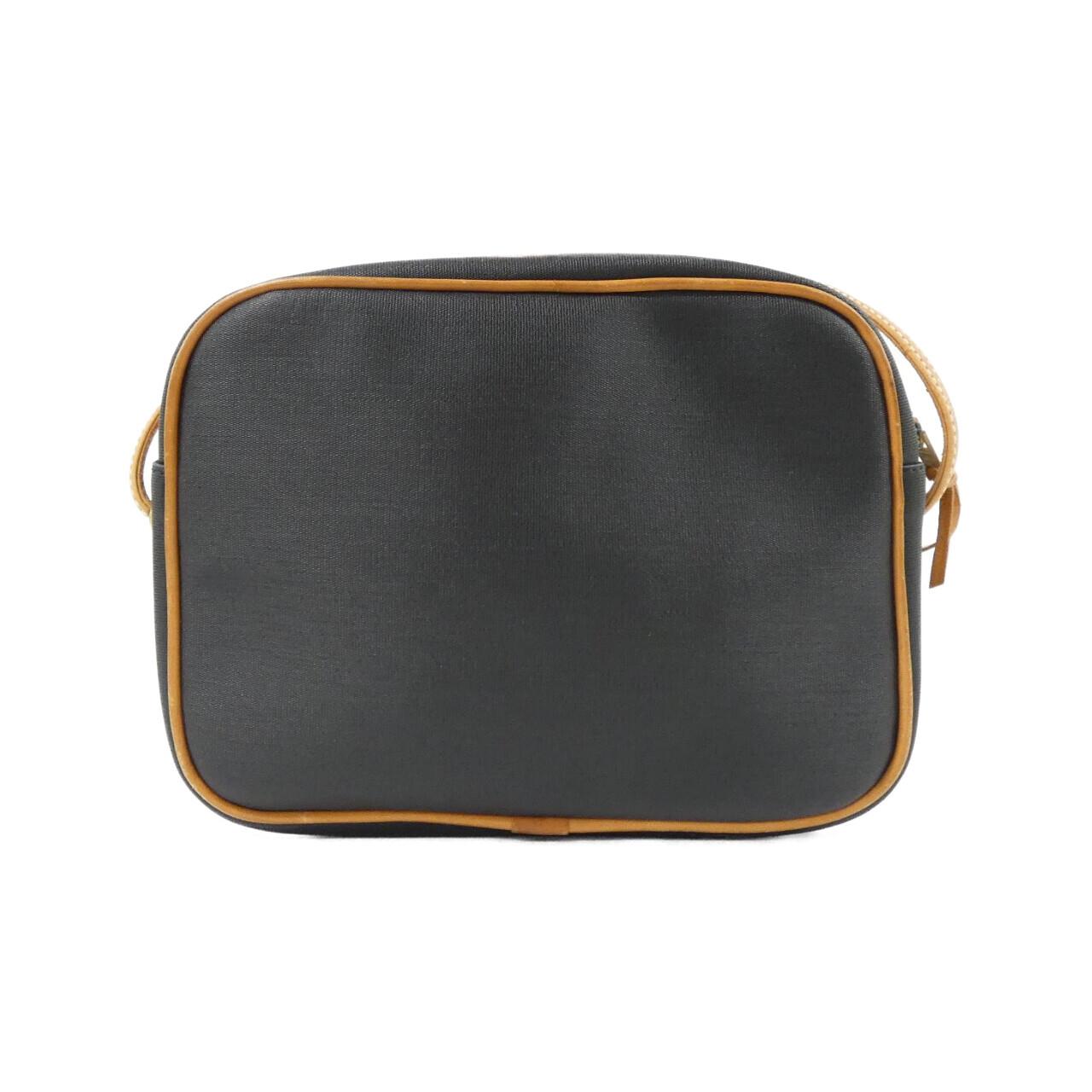Dior Christian Coated Shoulder Bag Leather Canvas