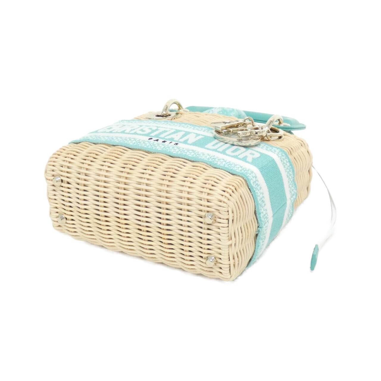 Dior Christian Lady Bag Canvas Wicker Travel Bag