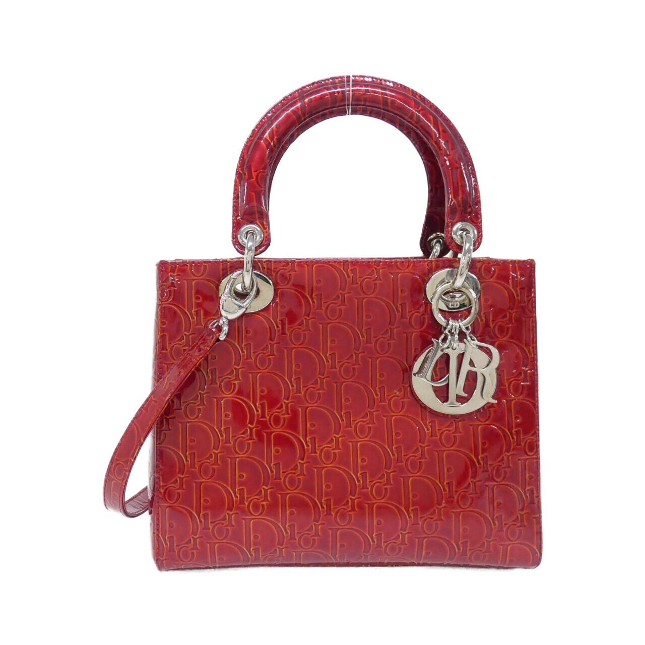 Dior Christian Lady Bag Leather Patent Travel Bag