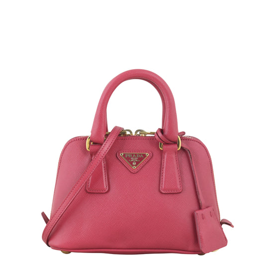Prada Crossbody Bag Lux Promenade Saffiano Pink Mini Shoulder Bag