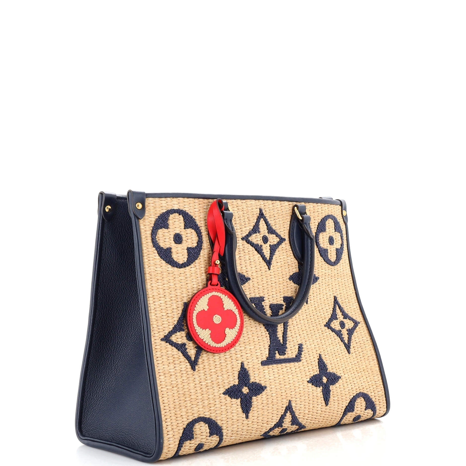 Louis Vuitton Onthego Tote Giant Mm Raffia Monogram Shoulder Bag