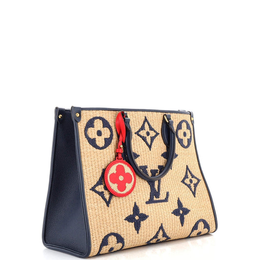 Louis Vuitton Onthego Tote Giant Mm Raffia Monogram Shoulder Bag