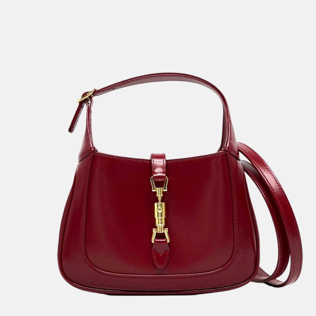 Gucci Jackie Burgundy Leather Red Mini Travel Bag