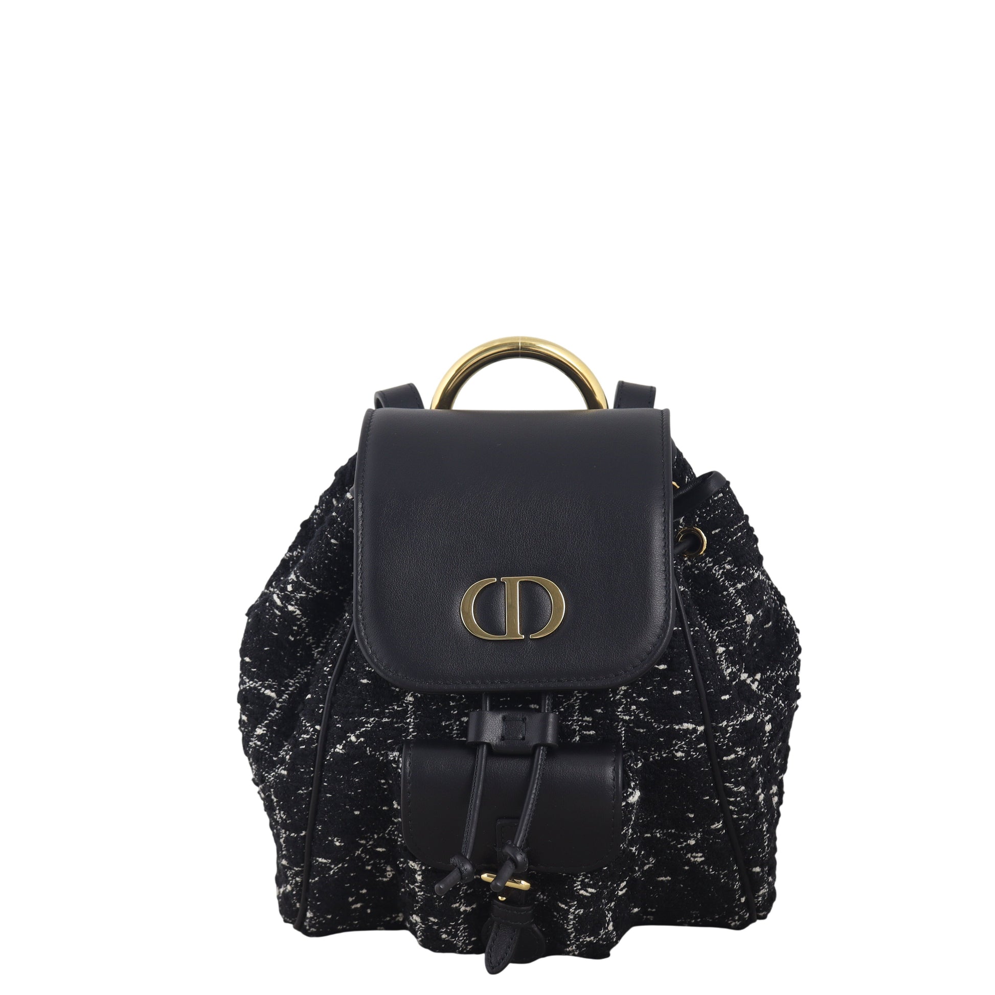 Dior Backpack Caro Tweed Black Mini Small