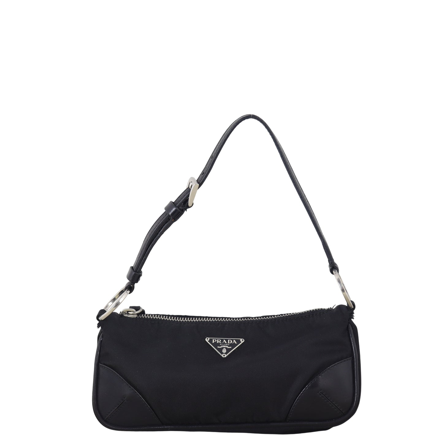Prada Shoulder Bag Tessuto Canvas Black Mini