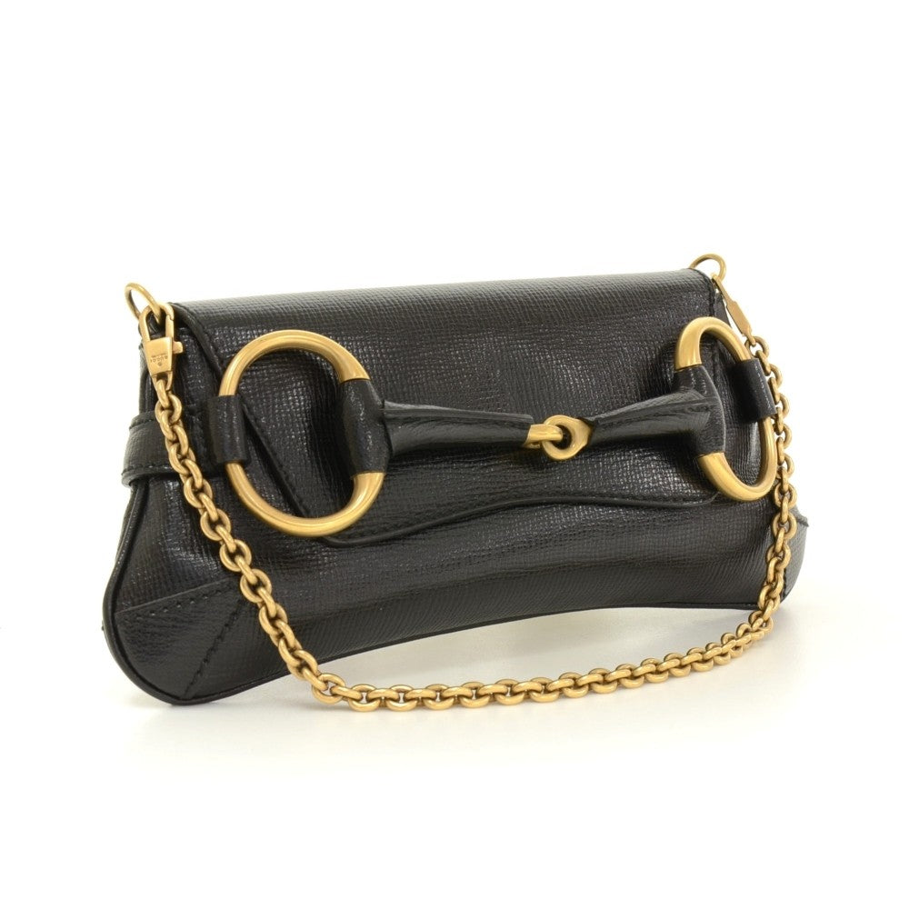 Gucci Textured Horsebit Bag Leather Shoulder Bag