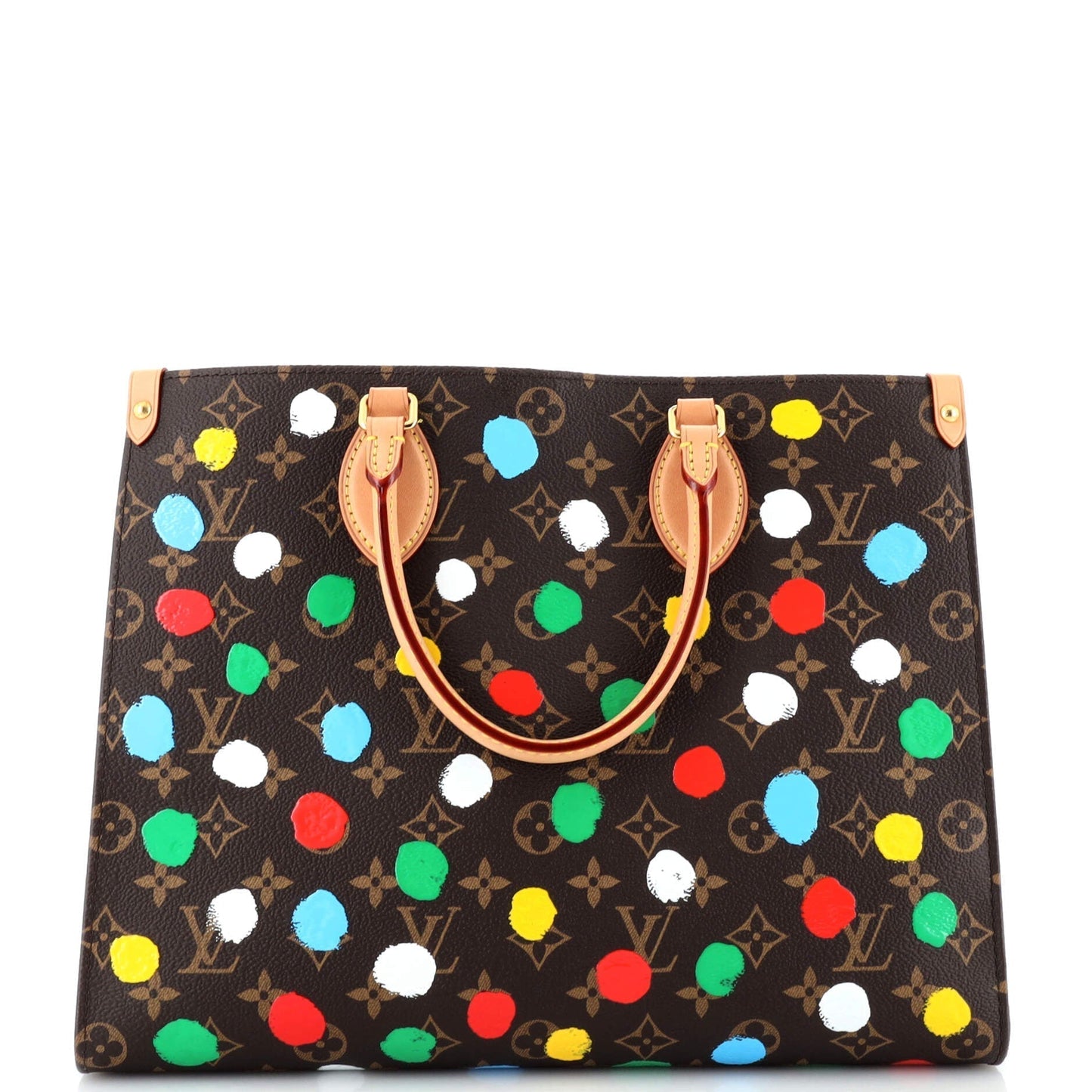 Louis Vuitton Onthego Tote Yayoi Kusama Painted Dots Mm Canvas Monogram Tote Bag