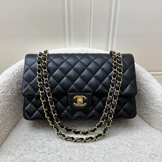 Chanel Medium Classic Flap CF in Black Lambskin and GHW (Model: ) Accessory