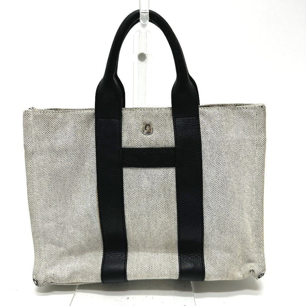 Hermes Tote Bag Toile Sac Arne Pm Leather Gray