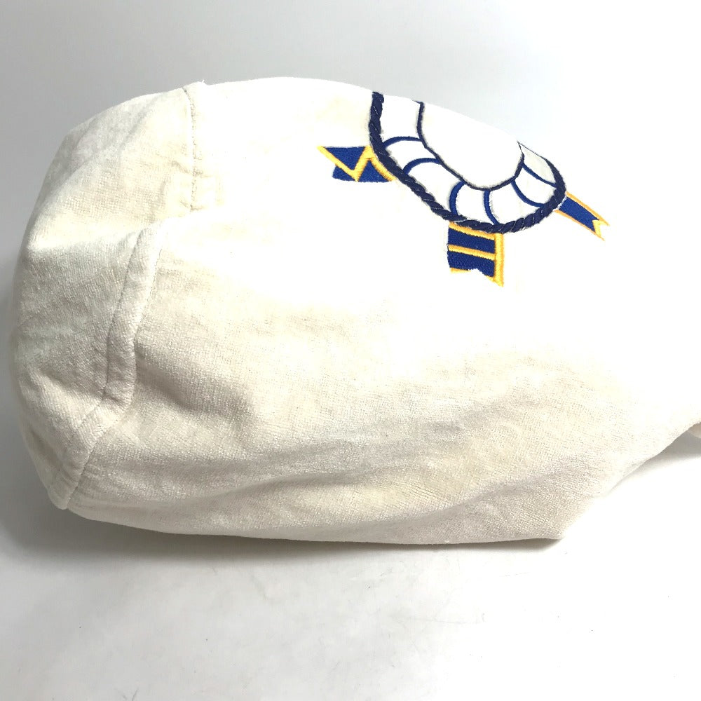 Shoulder Bag Cotton Marine Pattern Purse Women White