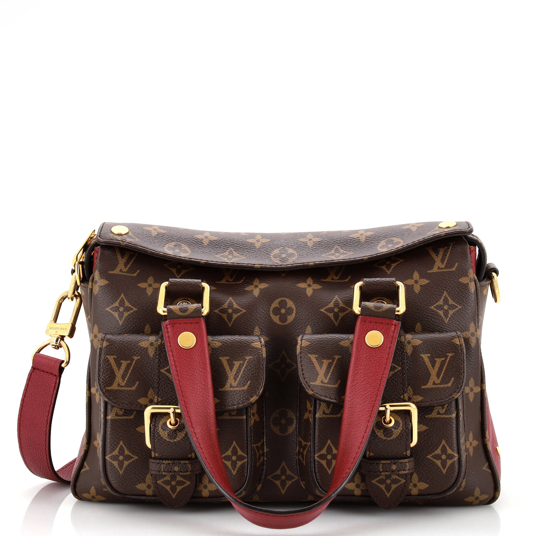 Louis Vuitton Manhattan Nm Handbag With Leather Canvas Shoulder Bag