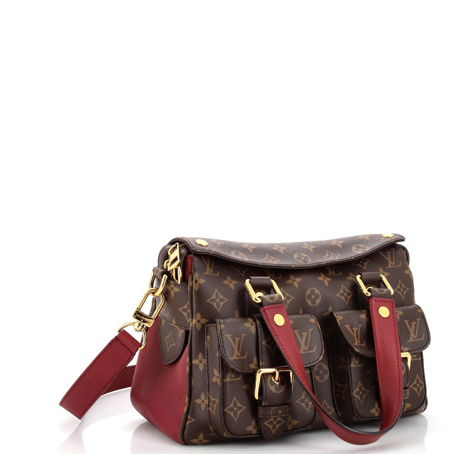 Louis Vuitton Manhattan Nm Handbag With Leather Canvas Shoulder Bag