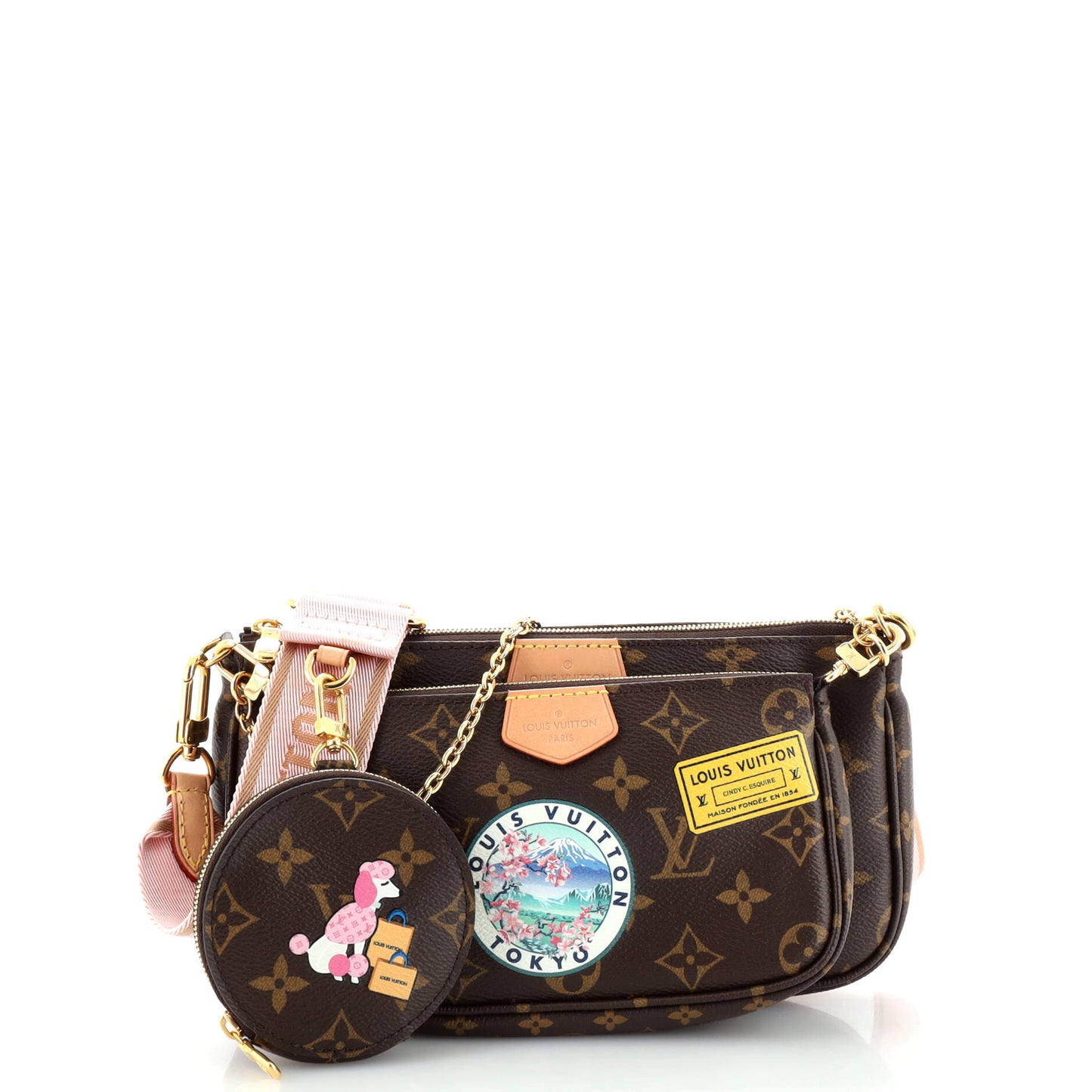 Louis Vuitton Multi Pochette Accessoires My World Tour Handbag Canvas Monogram Travel Bag