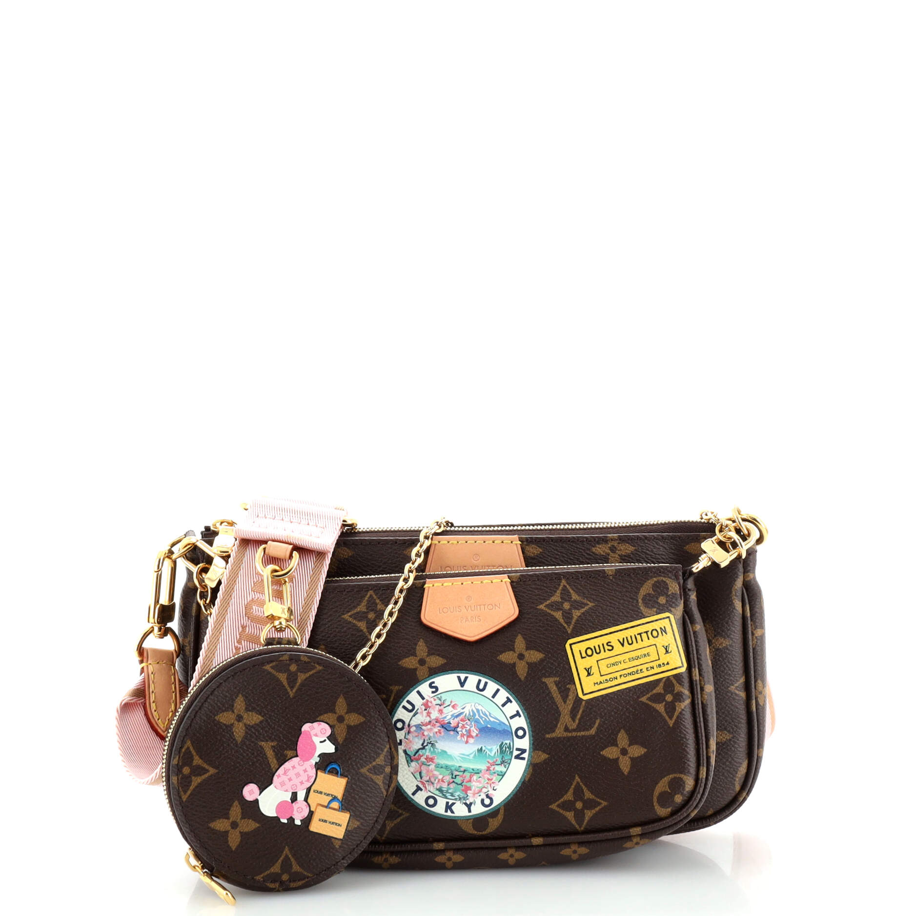 Louis Vuitton Multi Pochette Accessoires My World Tour Handbag Canvas Monogram Travel Bag