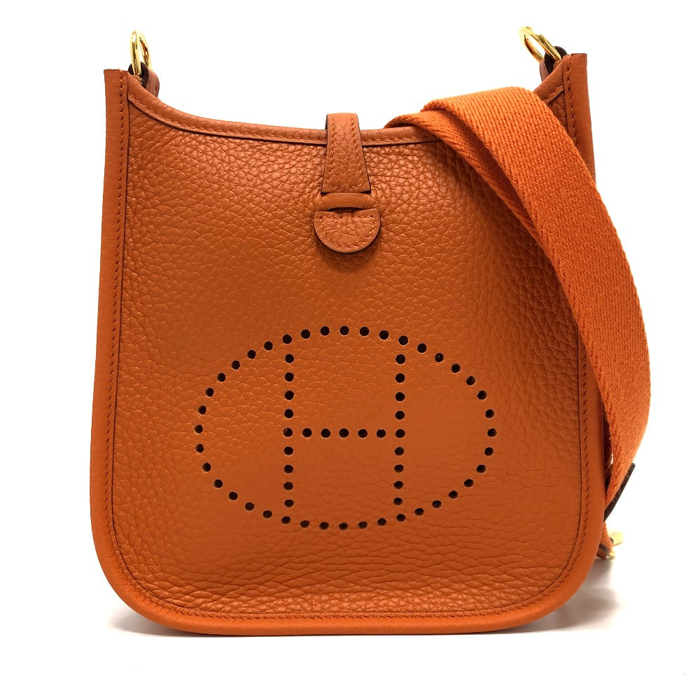 Shoulder Bag Taurillon Clemence Orange Evelyn Tpm