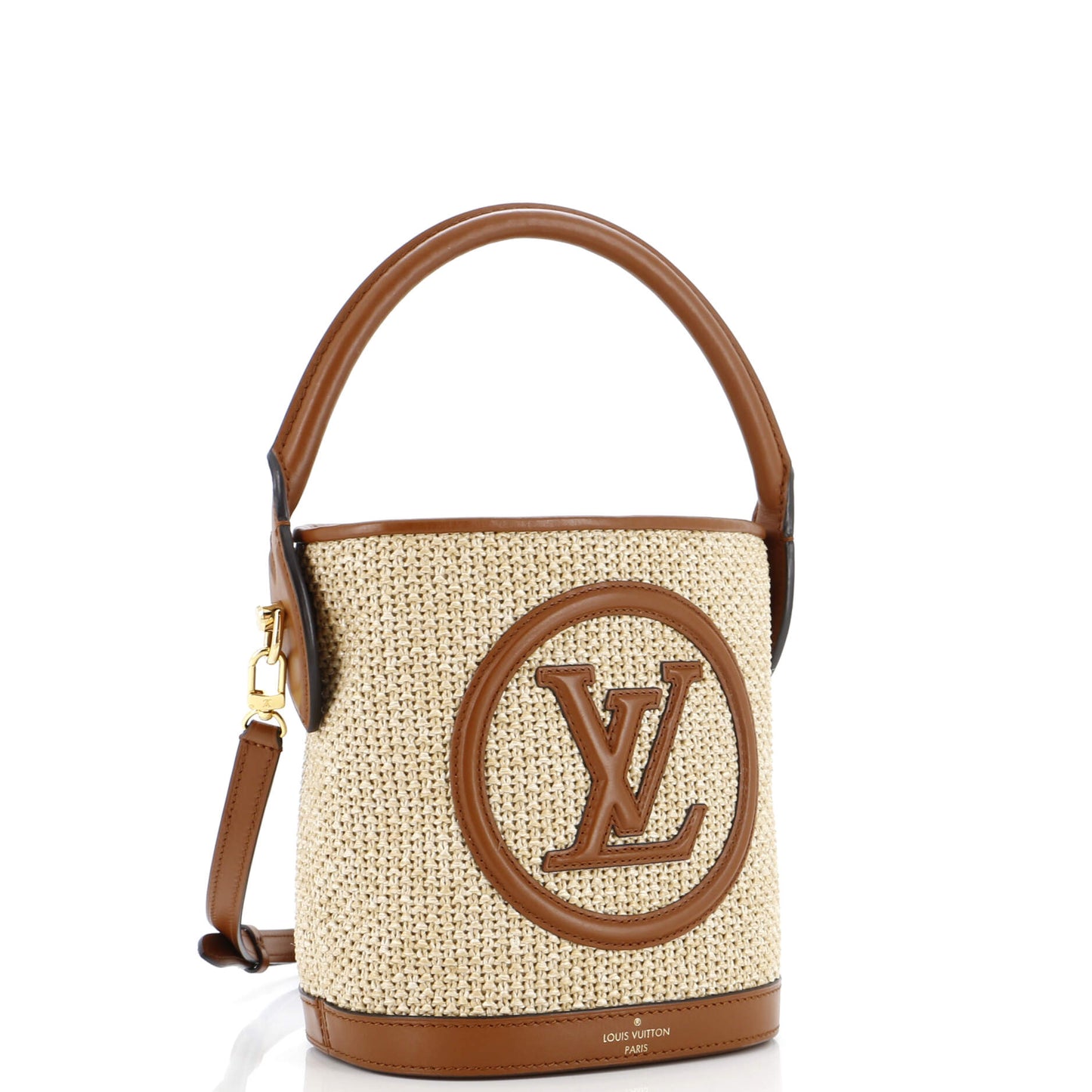 Louis Vuitton Petit Nm Bag With Leather Raffia Bucket Bag Leather 278669136