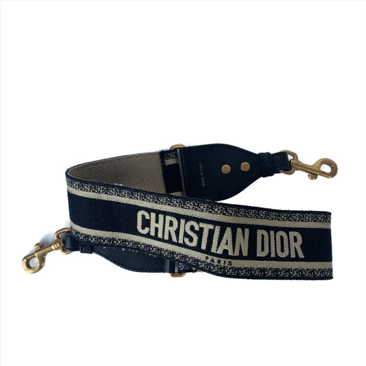Dior Saddle Strap With Handbag Canvas Black Travel Bag