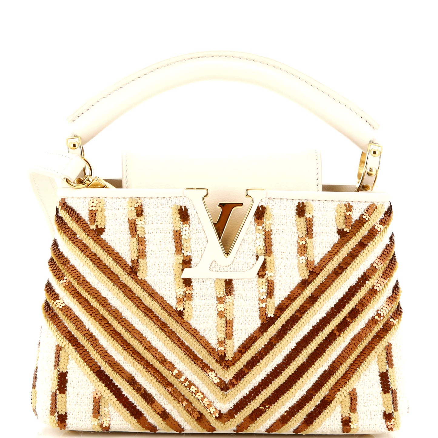 Louis Vuitton Capucines Bag Tweed And Sequins Mini Travel Bag