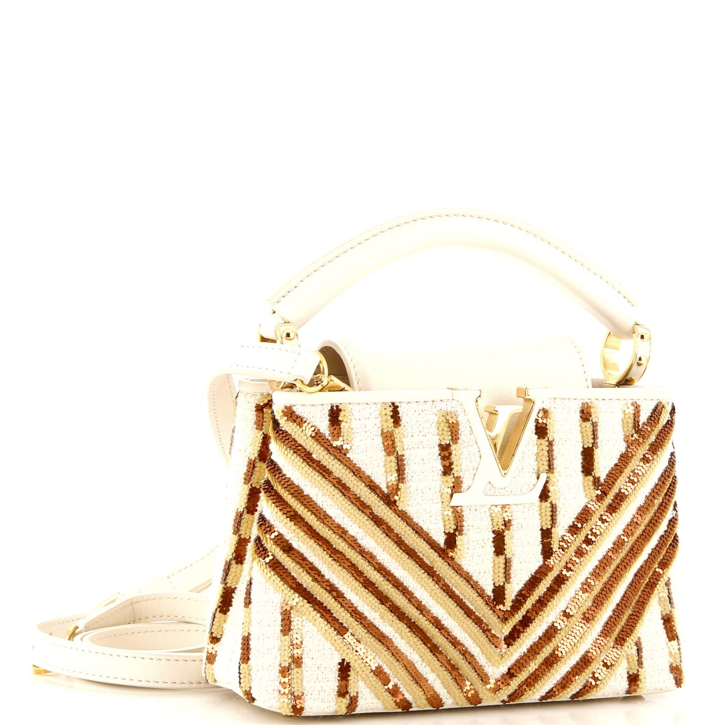 Louis Vuitton Capucines Bag Tweed And Sequins Mini Travel Bag