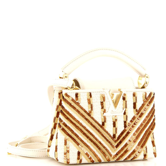 Louis Vuitton Capucines Bag Tweed And Sequins Mini Travel Bag