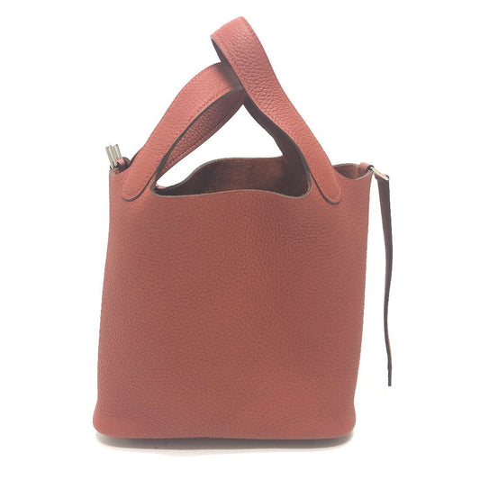 Hermes Handbag Taurillon Clemence Picotan Lock Pm Women Red Travel Bag 2814 22532 1