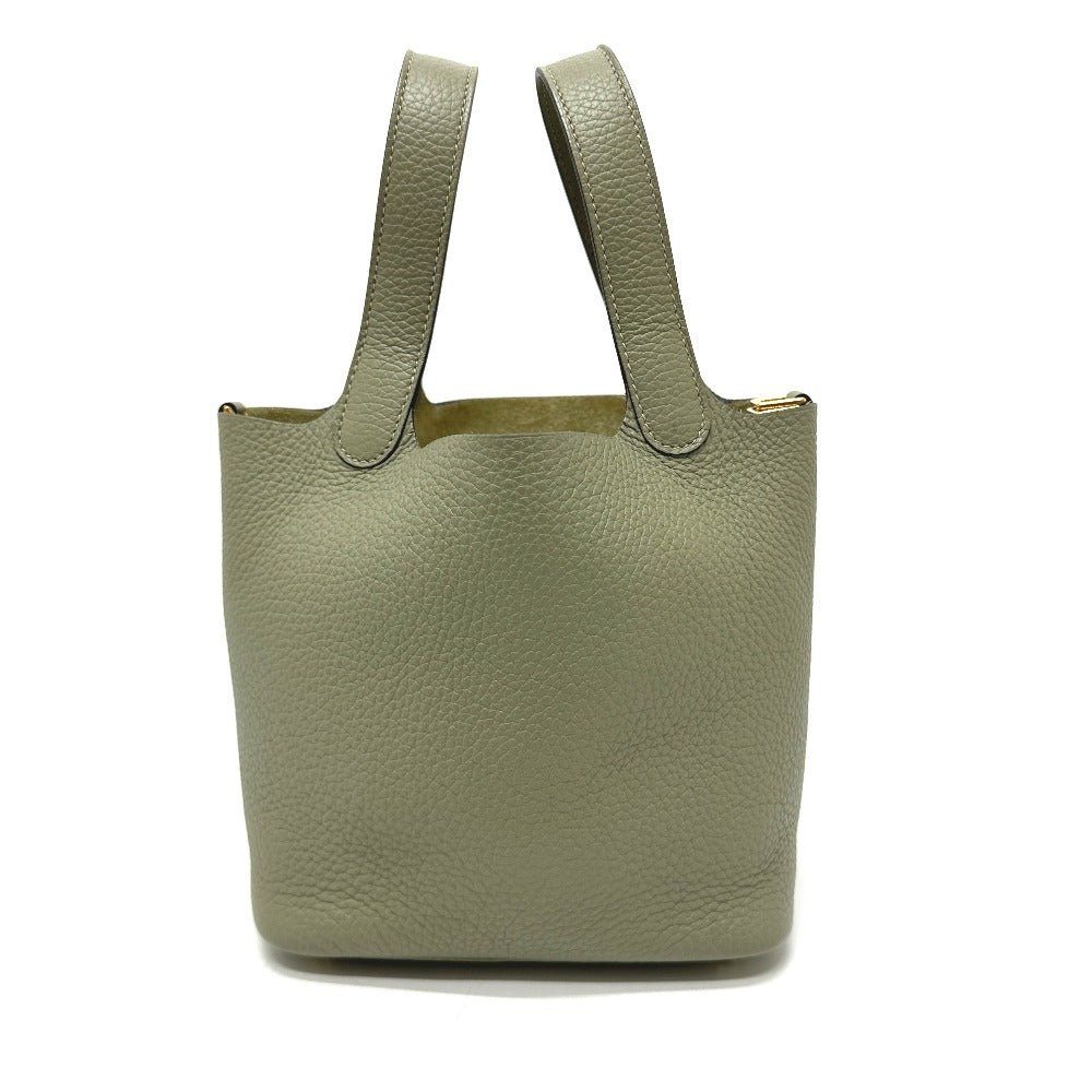 Hermes Handbag Taurillon Clemence Picotan Lock Pm Gray Travel Bag