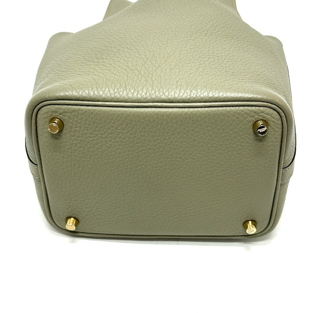Hermes Handbag Taurillon Clemence Picotan Lock Pm Gray Travel Bag