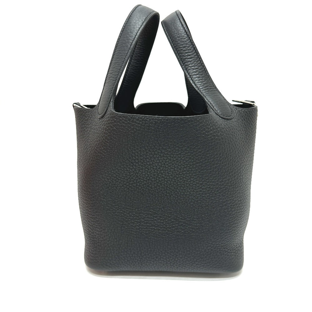 Hermes Handbag Taurillon Clemence Picotan Lock Pm Women Black Travel Bag