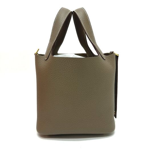 Hermes Handbag Taurillon Clemence Picotin Lock Pm Bag Beige Travel Bag