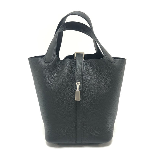 Hermes Handbag Taurillon Clemence Picotan Lock Pm Black Travel Bag 2814 24753 1