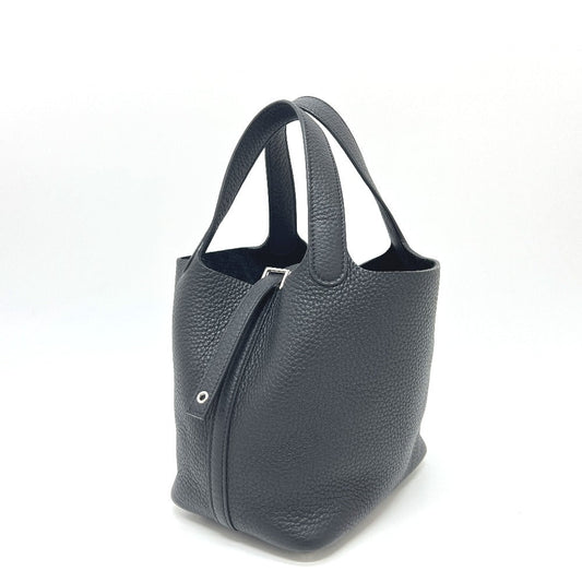 Hermes Handbag Taurillon Clemence Picotan Lock Pm Black Travel Bag