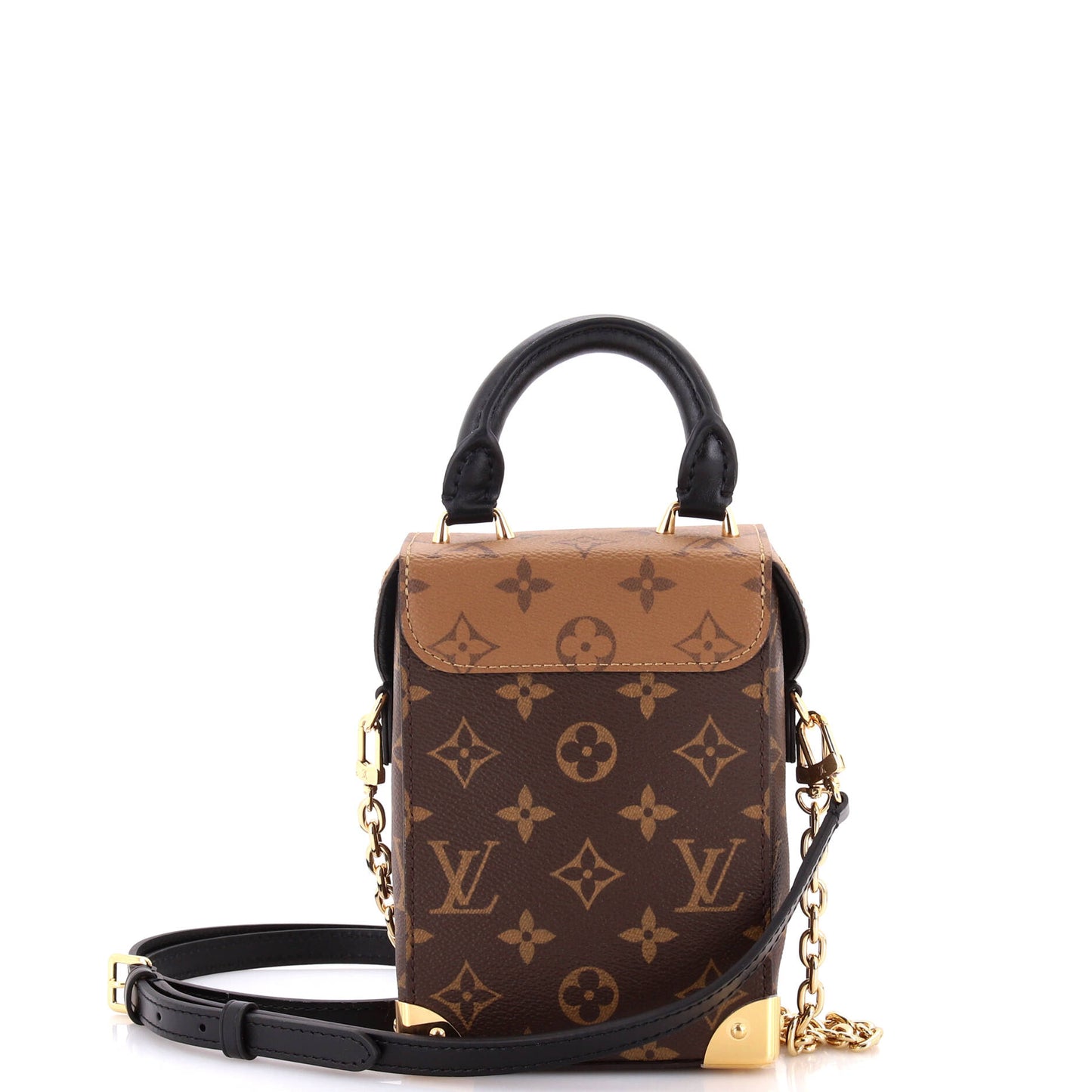 Louis Vuitton Camera Box Nm Handbag Studded Reverse Canvas Monogram Travel Bag
