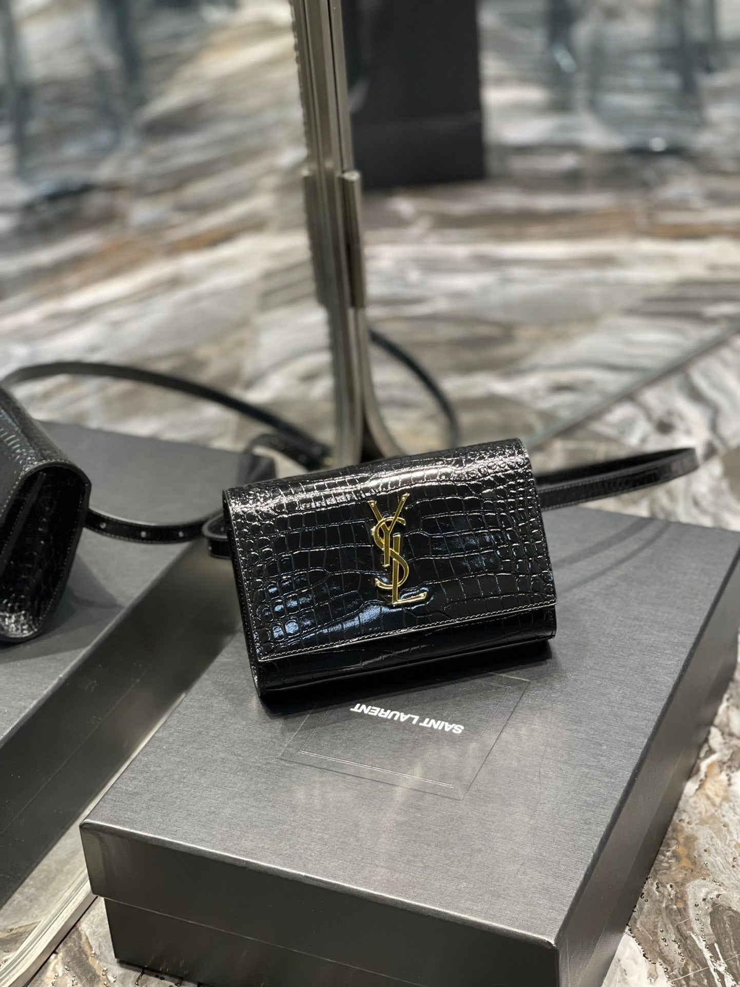 YSL Saint Laurent Kate Belt Light , ’s Black Accessory