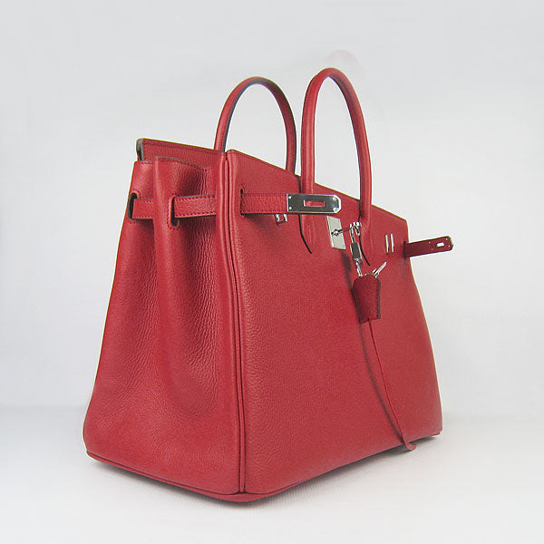 Hermes Luxury Birkin Cm Togo Handbags Leather Red Travel Bag