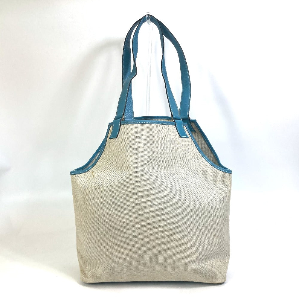Tote Bag Toile Ash Taurillon Clemence Shoulder Blue Shoulder Bag