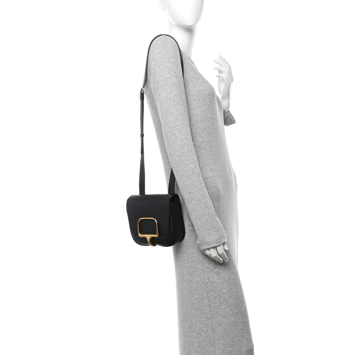 Hermes Epsom Della Cavalleria Handbag Black Mini Travel Bag