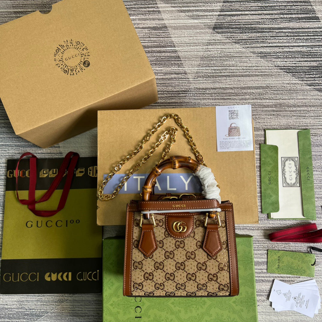gg Diana , ’s 7.9in Beige Mini Tote Bag