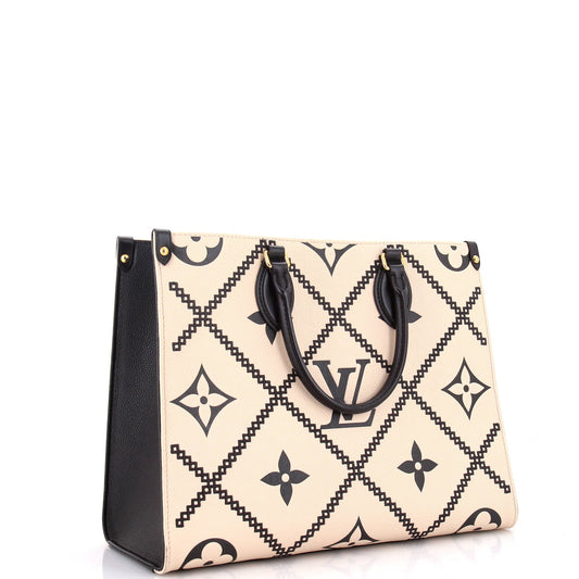 Louis Vuitton Onthego Tote Empreinte Giant Broderies Mm Monogram Shoulder Bag