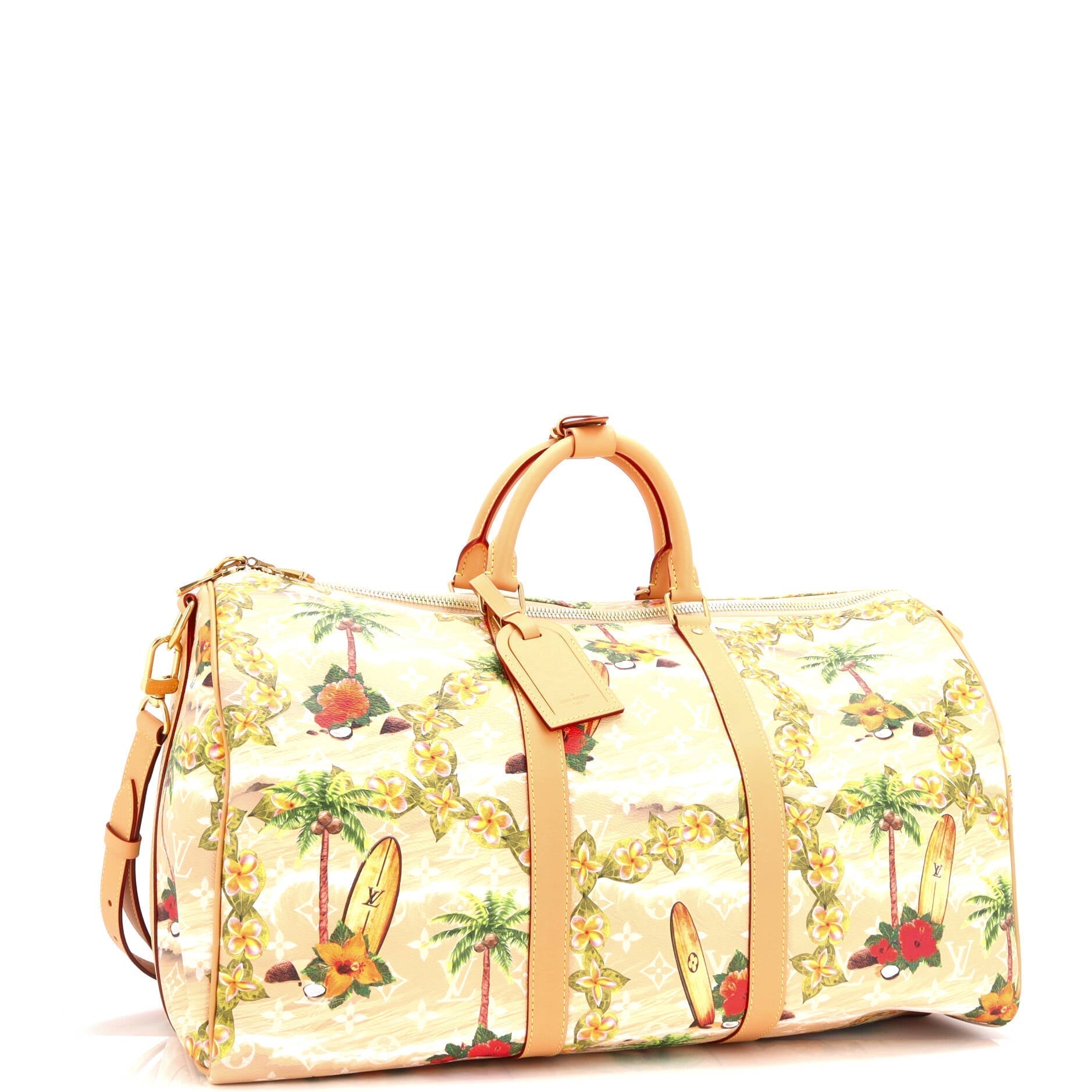 Louis Vuitton Keepall Bandouliere Bag Pharrell Williams Surfin Coated Canvas Monogram Travel Bag