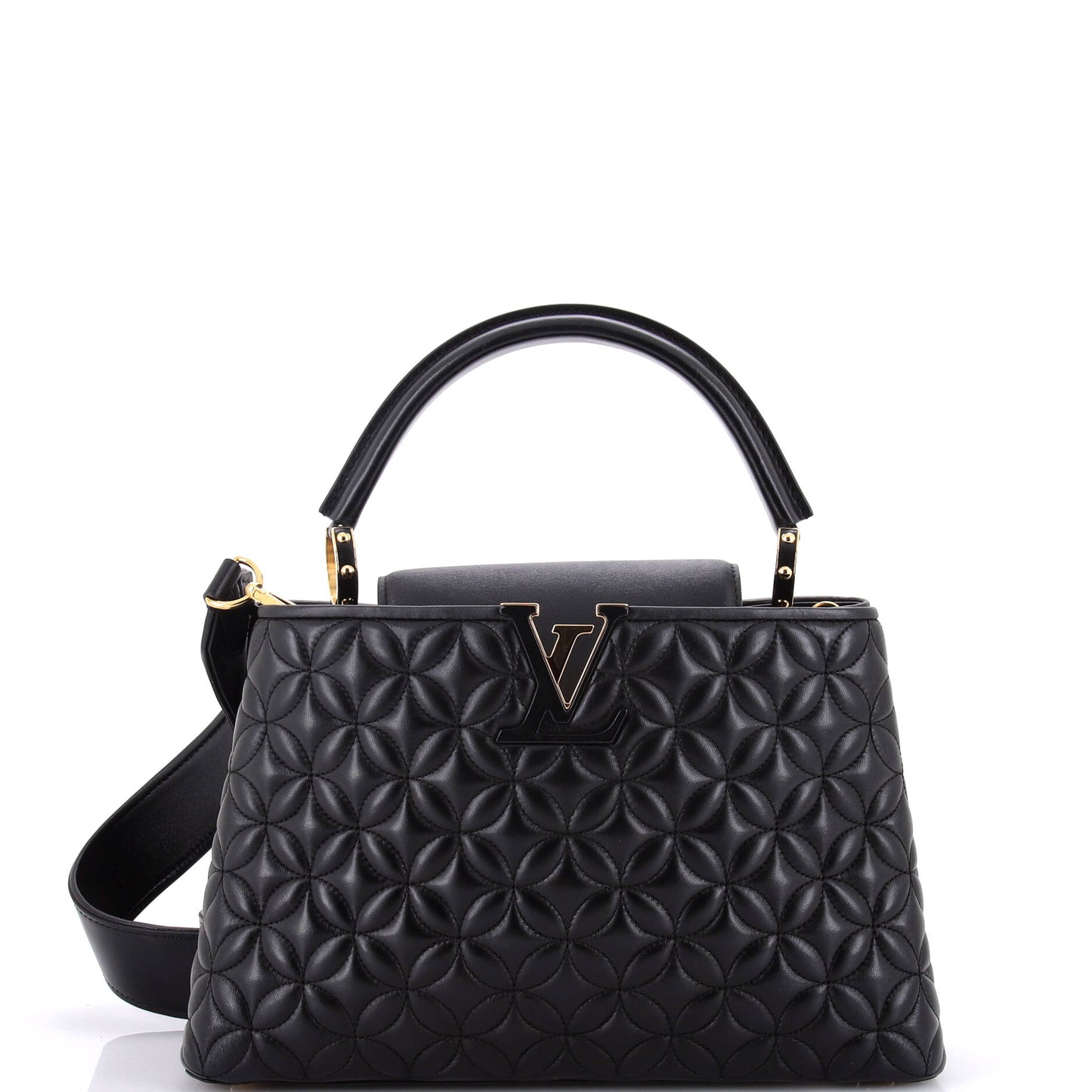 Louis Vuitton Capucines Bag Flower Lambskin Pm Quilted Monogram Tote Bag