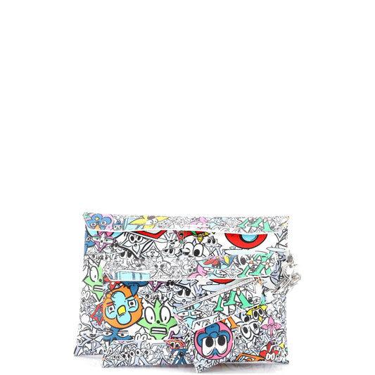 Louis Vuitton Trio Envelope Pouch Set Limited Edition Comics Canvas Monogram Clutch Bag