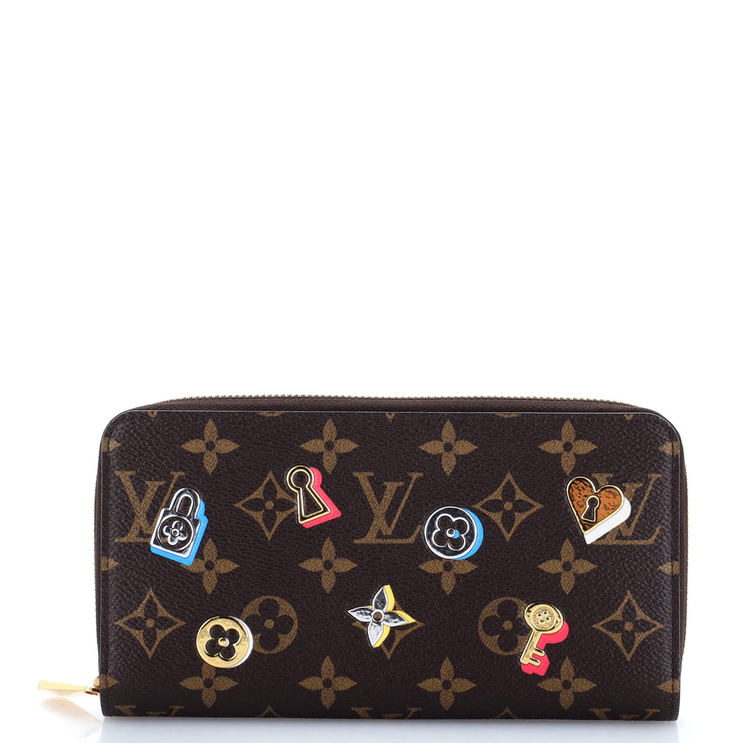 Louis Vuitton Zippy Wallet Love Lock Handbag Monogram Travel Bag