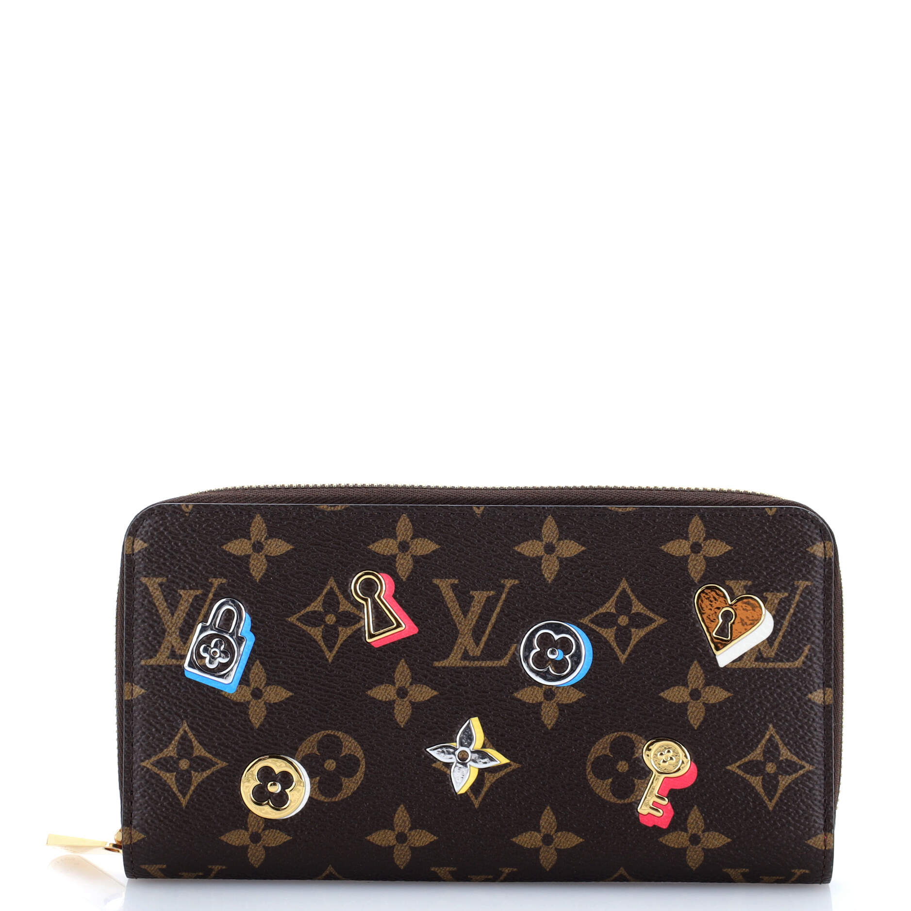 Louis Vuitton Zippy Wallet Love Lock Handbag Monogram Travel Bag