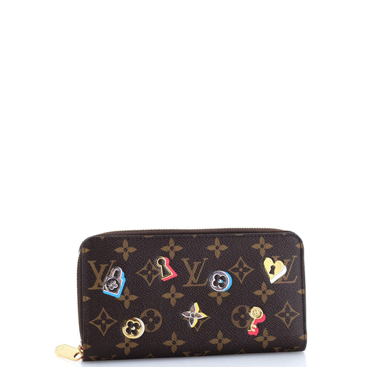 Louis Vuitton Zippy Wallet Love Lock Handbag Monogram Travel Bag