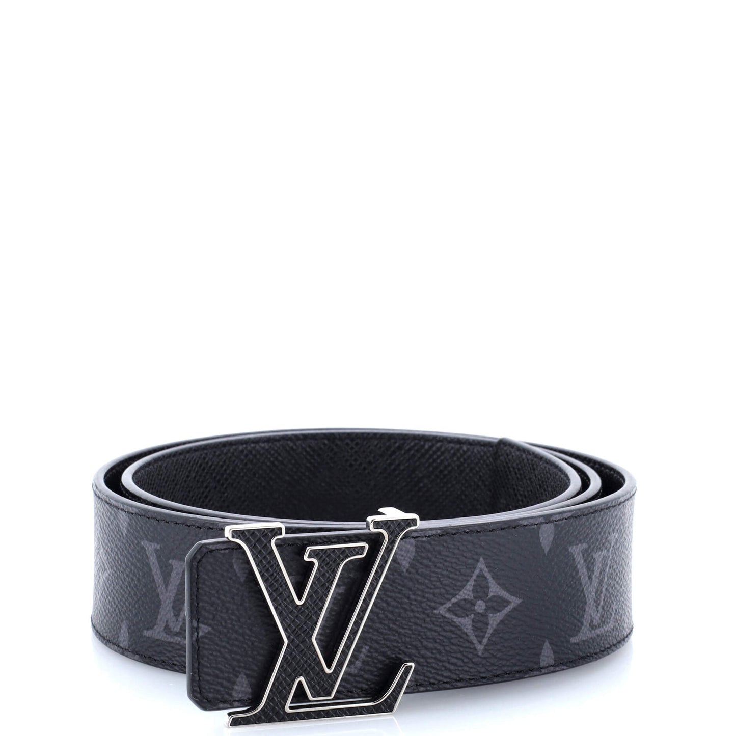 Louis Vuitton LV Lv Line Reversible Belt Eclipse And Leather Canvas Accessory