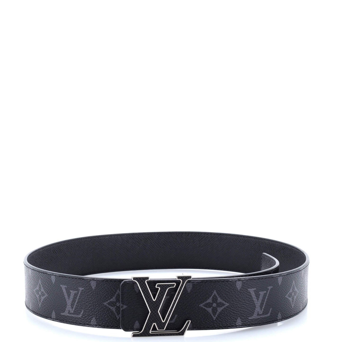 Louis Vuitton LV Lv Line Reversible Belt Eclipse And Leather Canvas Accessory