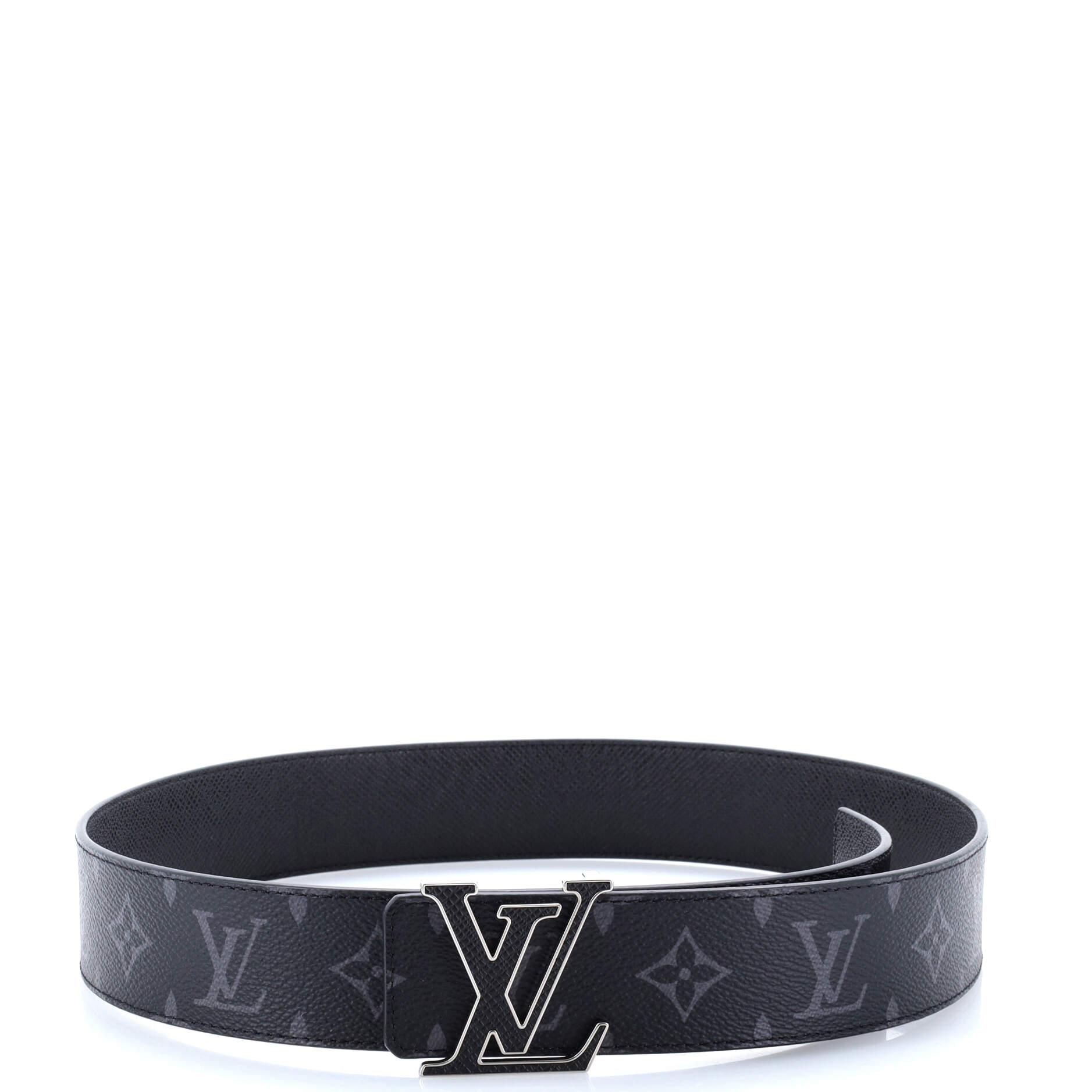 Louis Vuitton LV Lv Line Reversible Belt Eclipse And Leather Canvas Accessory