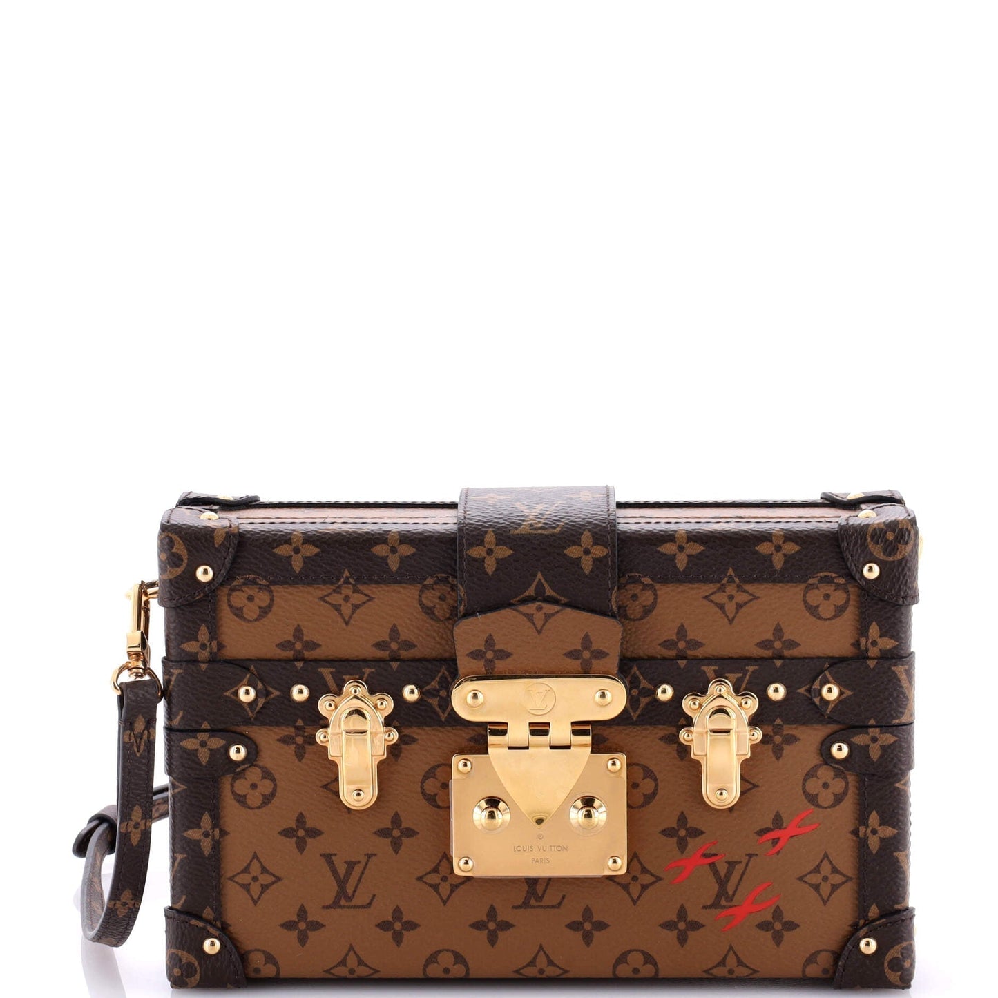 Louis Vuitton Petite Malle Handbag Reverse Canvas Monogram Clutch Bag Canvas 2949984