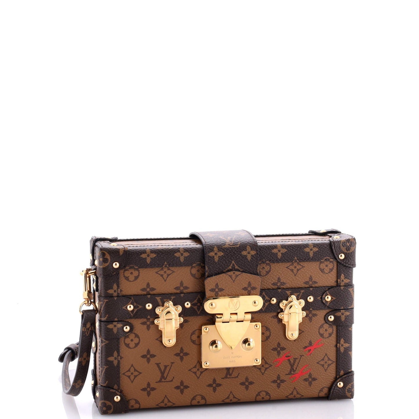 Louis Vuitton Petite Malle Handbag Reverse Canvas Monogram Clutch Bag Canvas 2949984